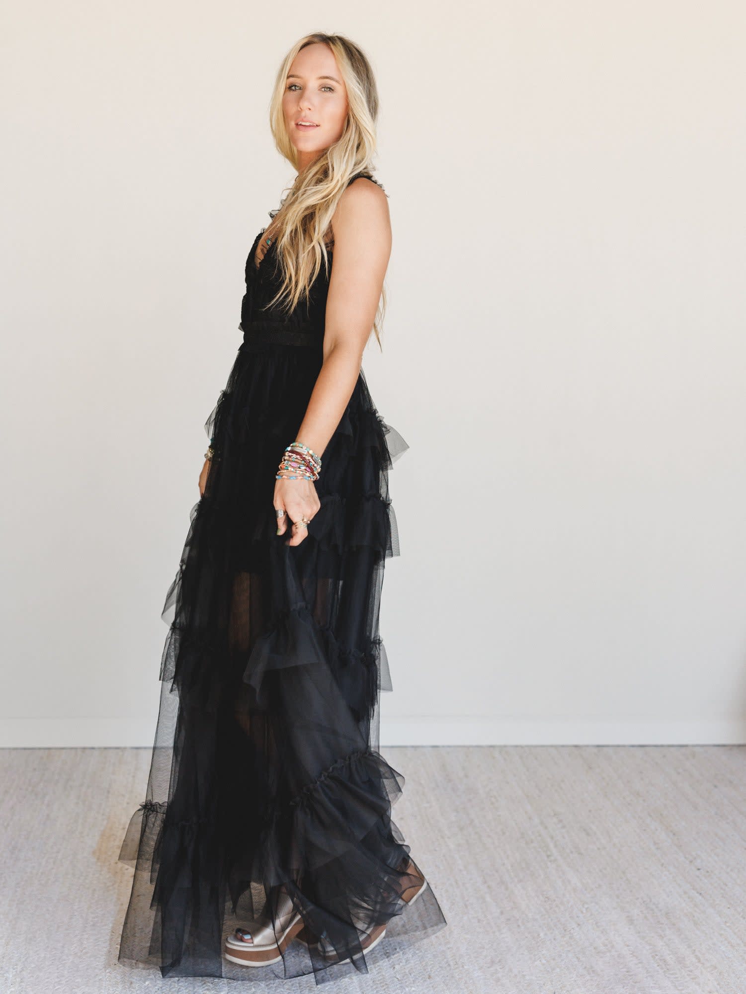 Isley Lace Tiered Maxi Dress - Women's Size M, Black - Three Bird Nest Isley Lace Tiered Maxi Dress - Women's Size M, Black - Three Bird Nest