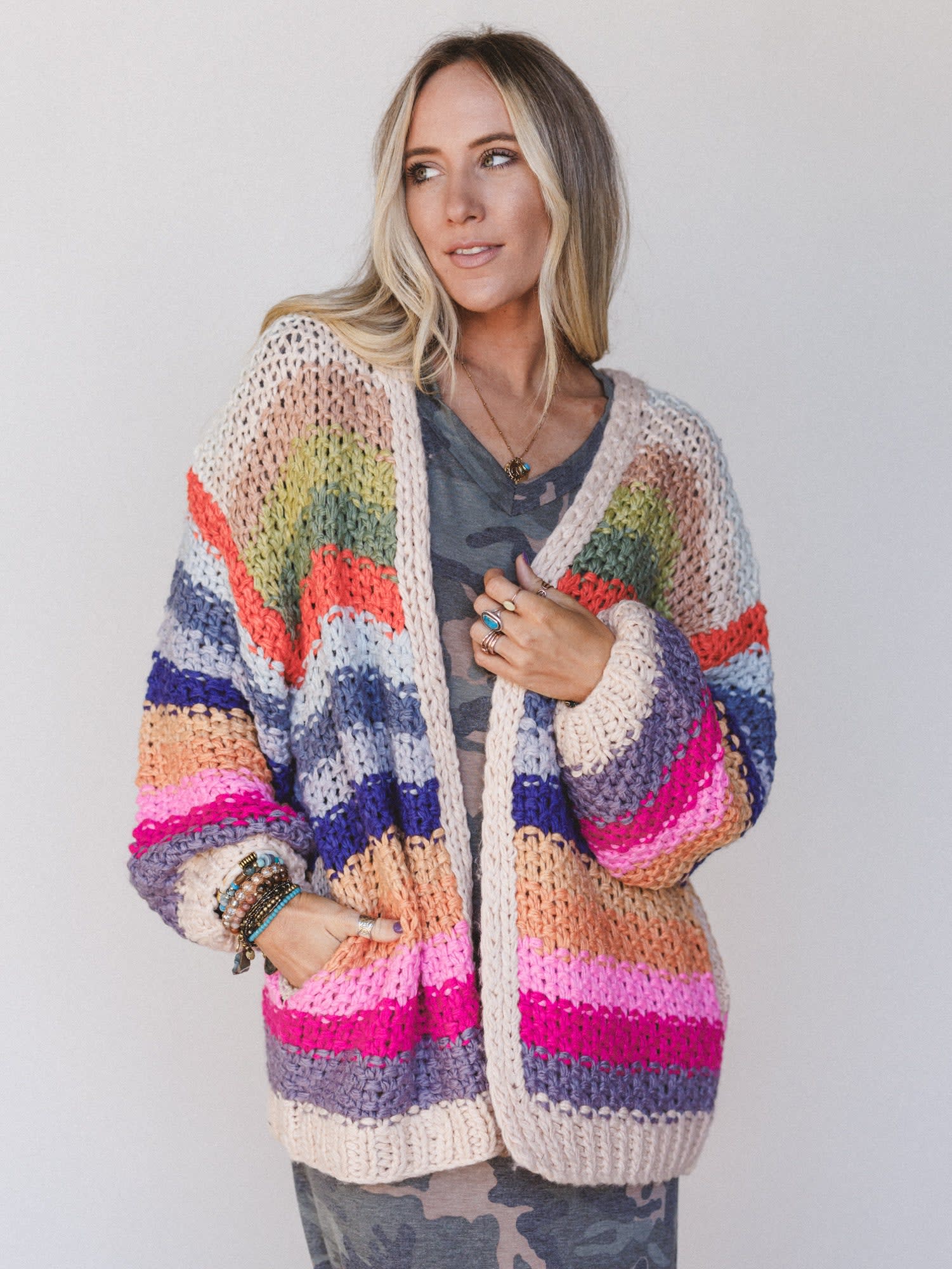 Wrapped Up in Color Knit Cardigan - Women's Size M, White - Three Bird Nest Wrapped Up in Color Knit Cardigan - Women's Size M, White - Three Bird Nest