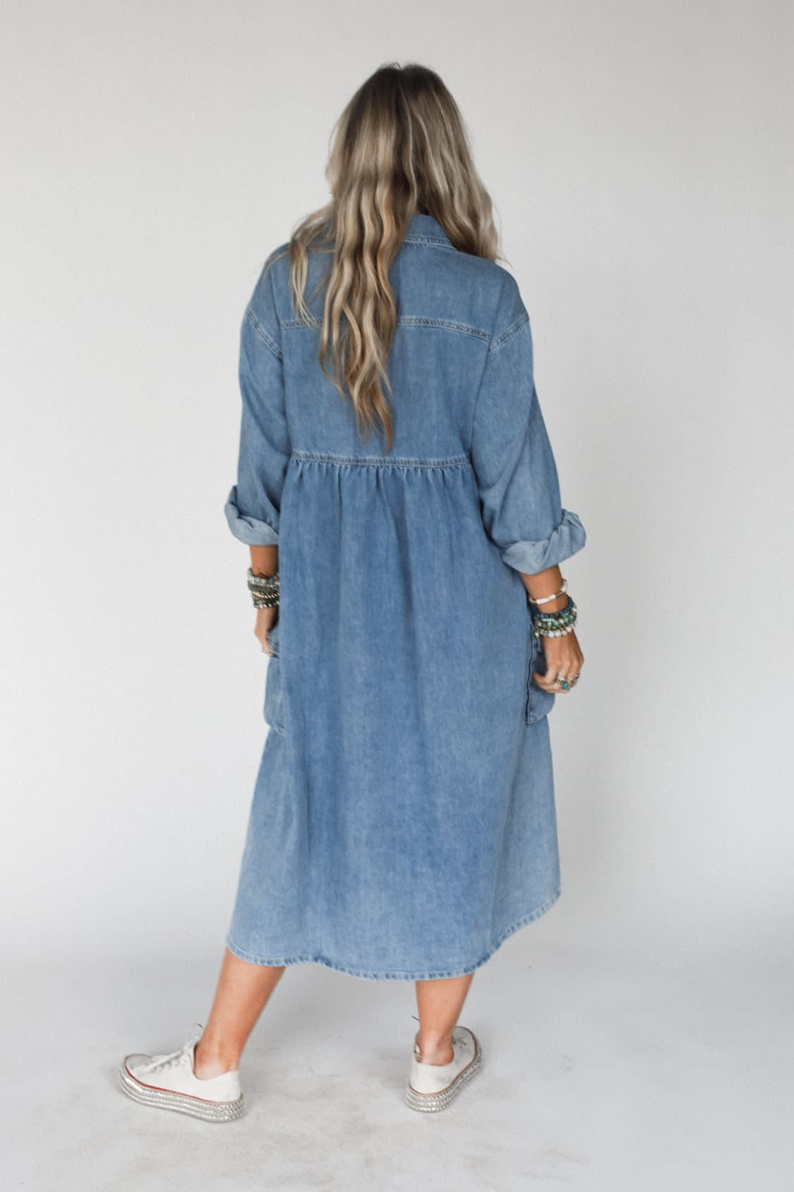Wild Willow Denim Maxi Dress - Women's Size S, Denim Blue - Three Bird Nest Wild Willow Denim Maxi Dress - Women's Size S, Denim Blue - Three Bird Nest