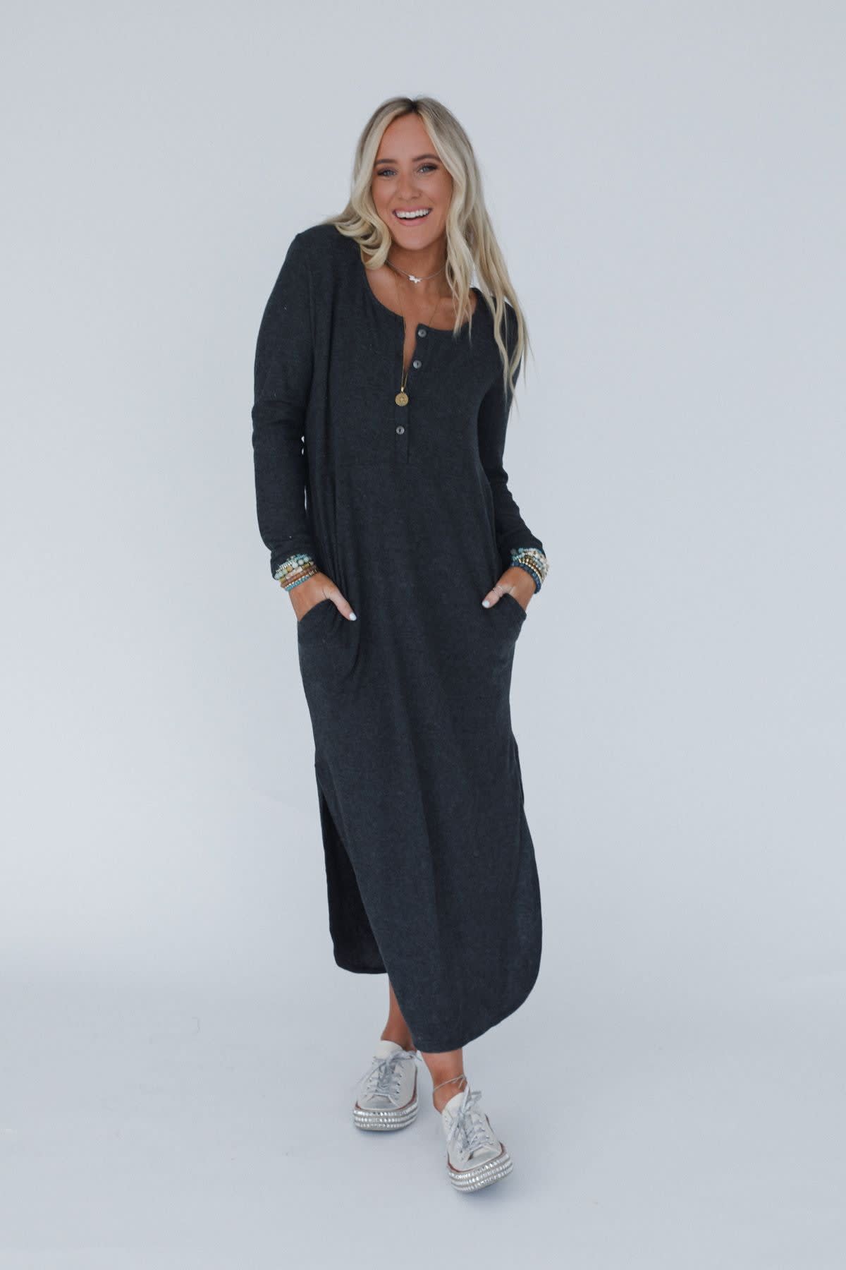 The Nest Simply Comfort Dress - Women's Size XL, Charcoal - Three Bird Nest The Nest Simply Comfort Dress - Women's Size XL, Charcoal - Three Bird Nest