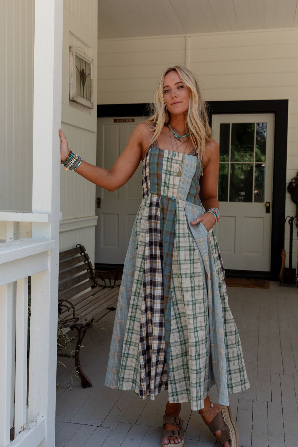 Western Charm Checkered Dress - Women's Size M, Mint - Three Bird Nest Western Charm Checkered Dress - Women's Size M, Mint - Three Bird Nest