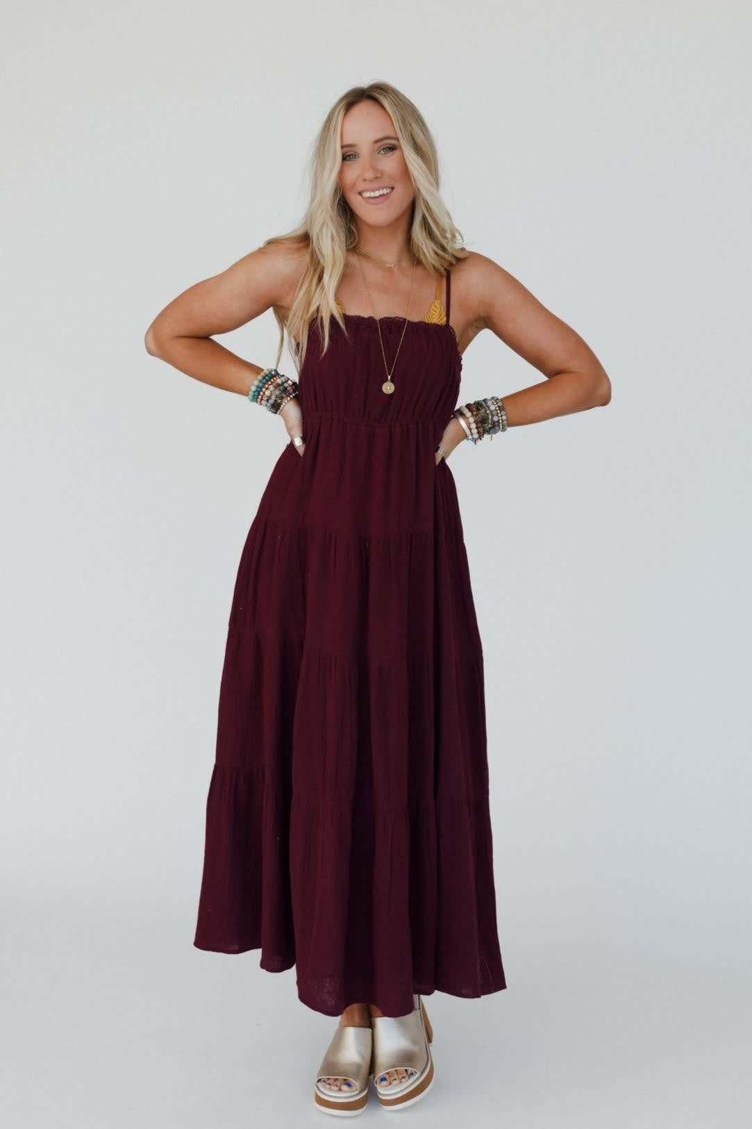 Maven Smocked Maxi Dress - Women's Size S, Purple - Three Bird Nest Maven Smocked Maxi Dress - Women's Size S, Purple - Three Bird Nest