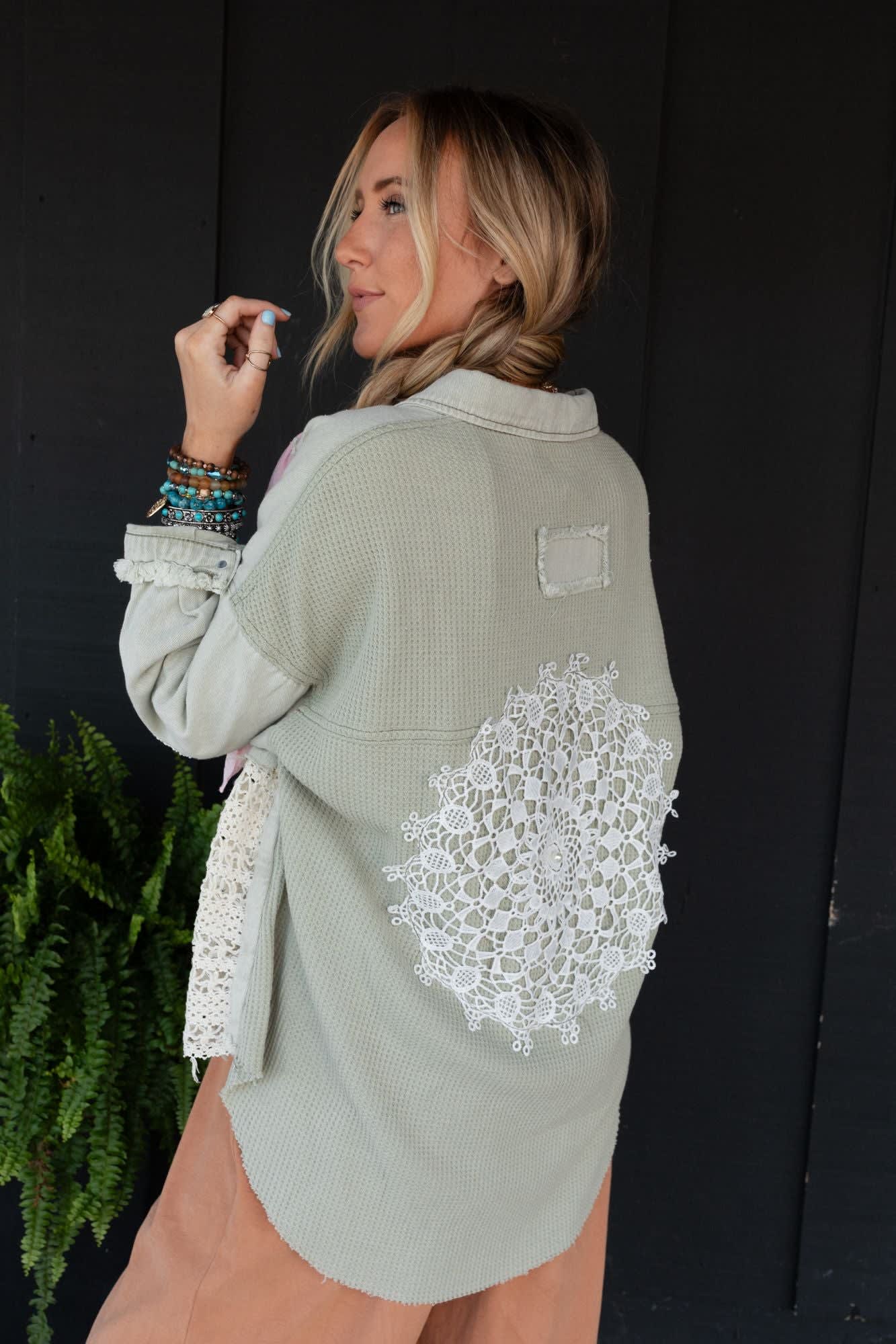 Way Home Patch Detail Shacket — Three Bird Nest