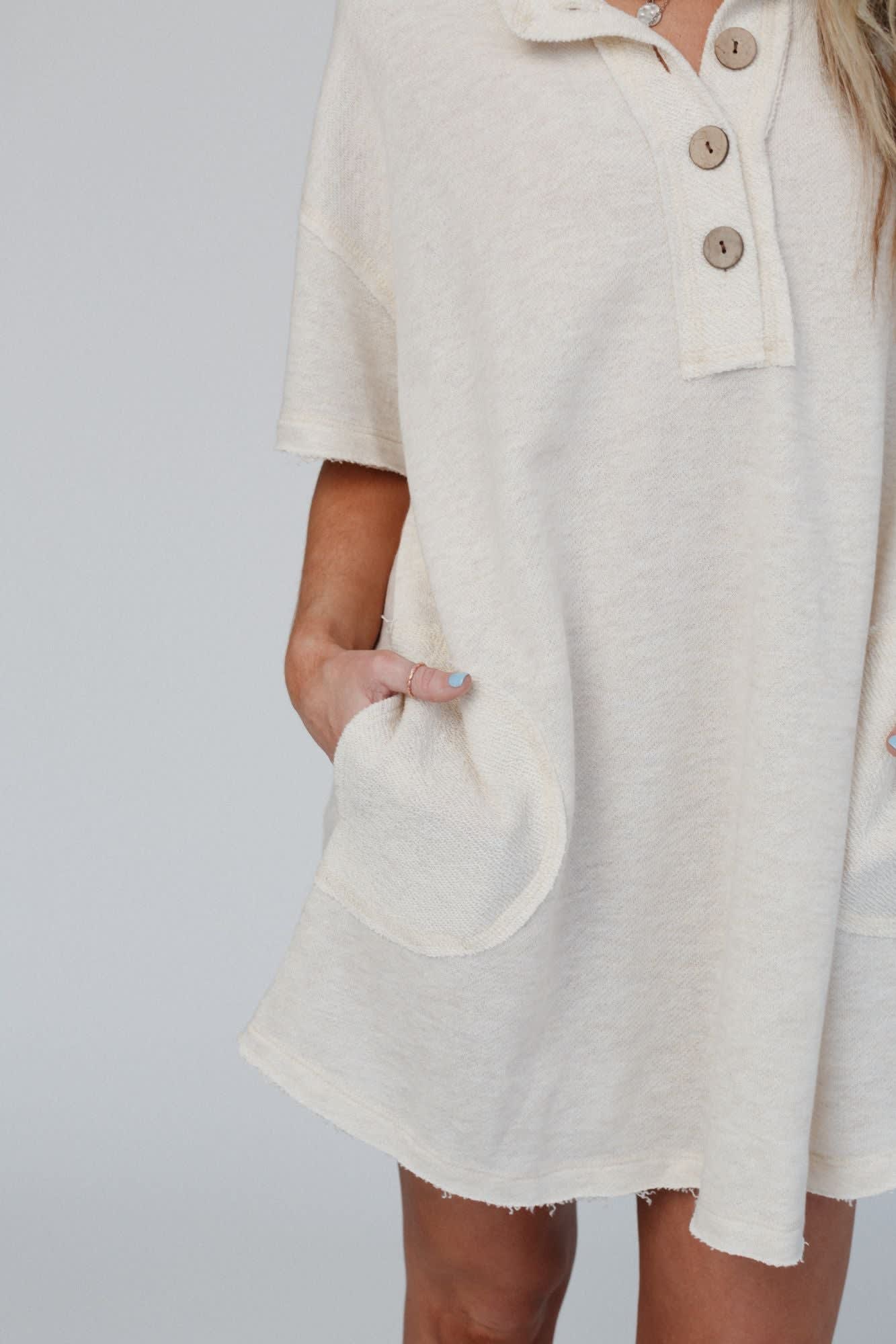 The Nest Jodi Tunic Dress - Women's Size M, Oatmeal - Three Bird Nest The Nest Jodi Tunic Dress - Women's Size M, Oatmeal - Three Bird Nest
