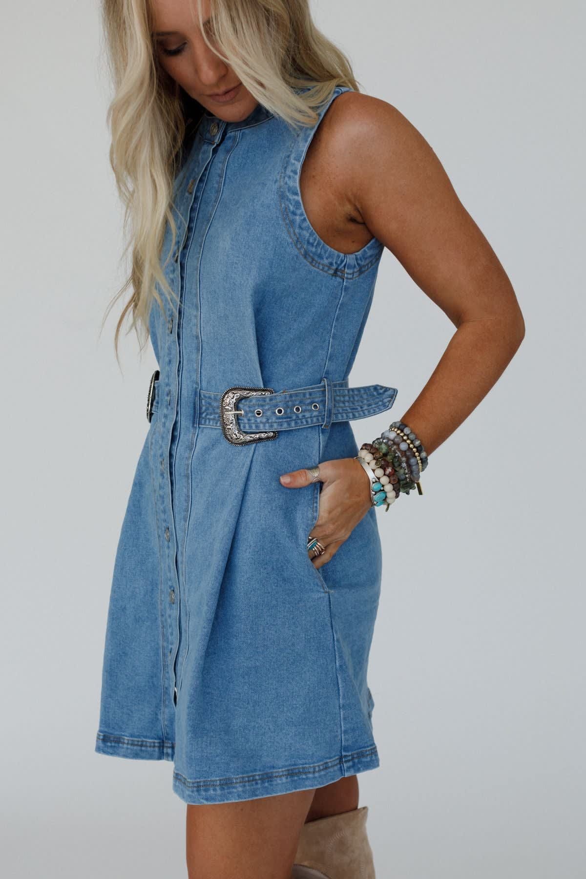 Alexandra Denim Dress - Women's Size M, Denim Blue - Three Bird Nest Alexandra Denim Dress - Women's Size M, Denim Blue - Three Bird Nest