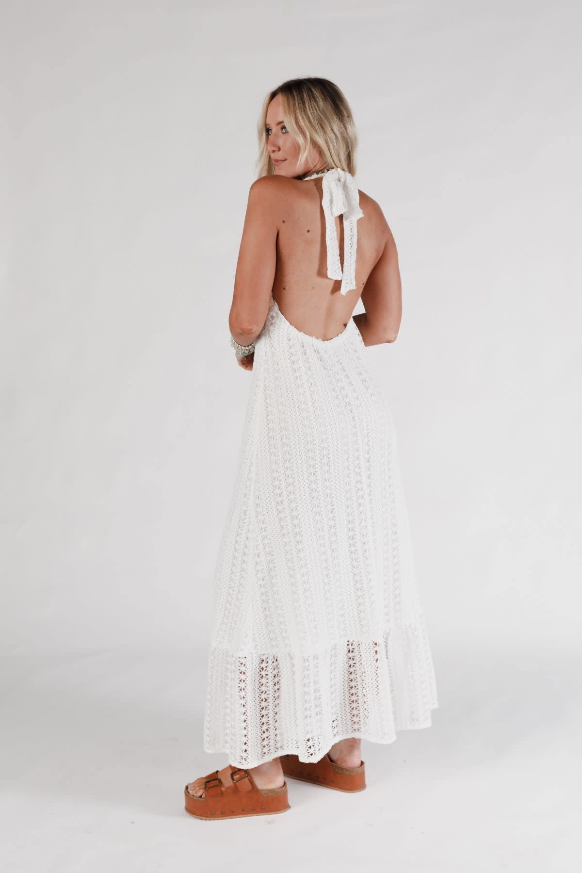 Sunpetal Crochet Maxi Dress - White En Creme Sunpetal Crochet Maxi Dress - White En Creme