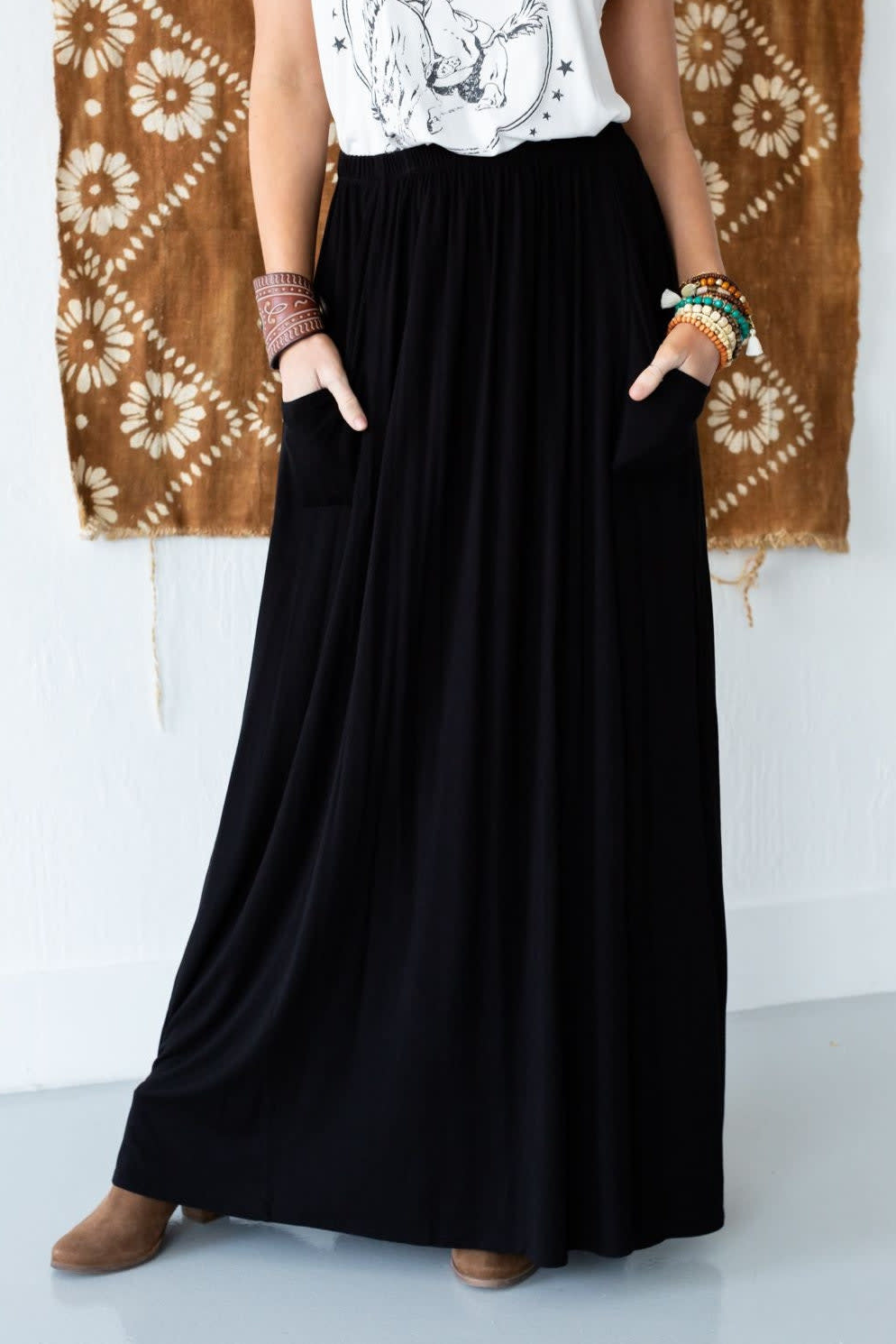 The Perfect Pocketed Maxi Skirt - Women's Size S, Black - Three Bird Nest The Perfect Pocketed Maxi Skirt - Women's Size S, Black - Three Bird Nest