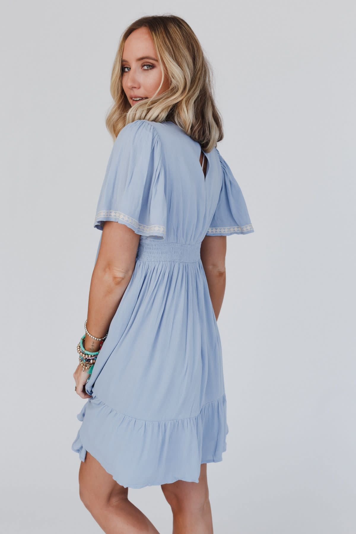 Magdaline Mini Dress - Blue In Loom Magdaline Mini Dress - Blue In Loom
