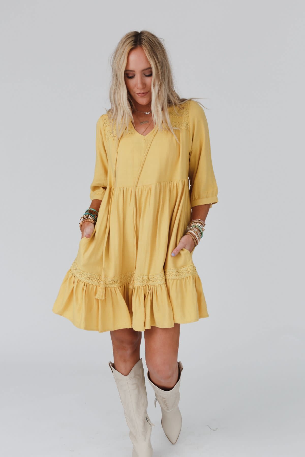Tiny Dancer Ruffle Mini Dress - Women's Size S, Mustard - Three Bird Nest Tiny Dancer Ruffle Mini Dress - Women's Size S, Mustard - Three Bird Nest