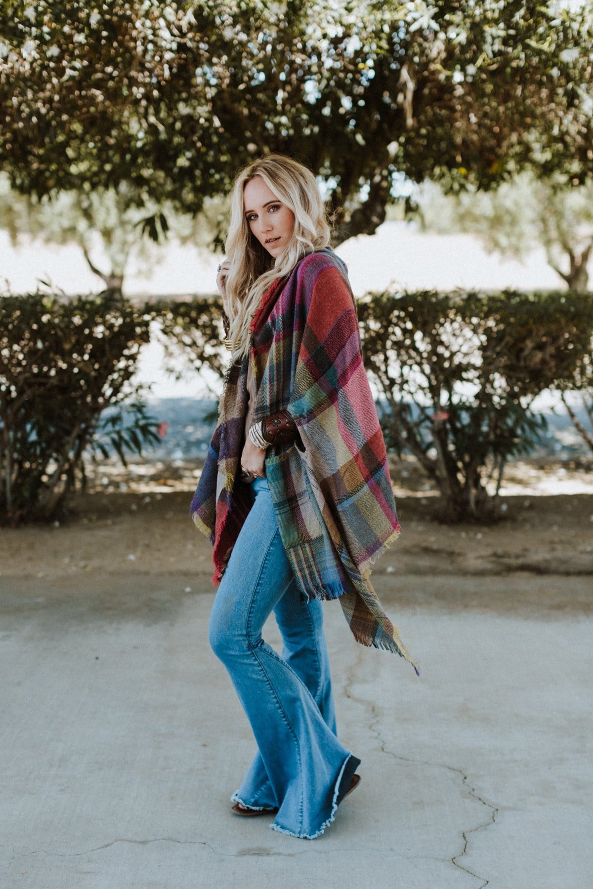 Cozy Plaid Pocket Ruana Wrap — Three Bird Nest