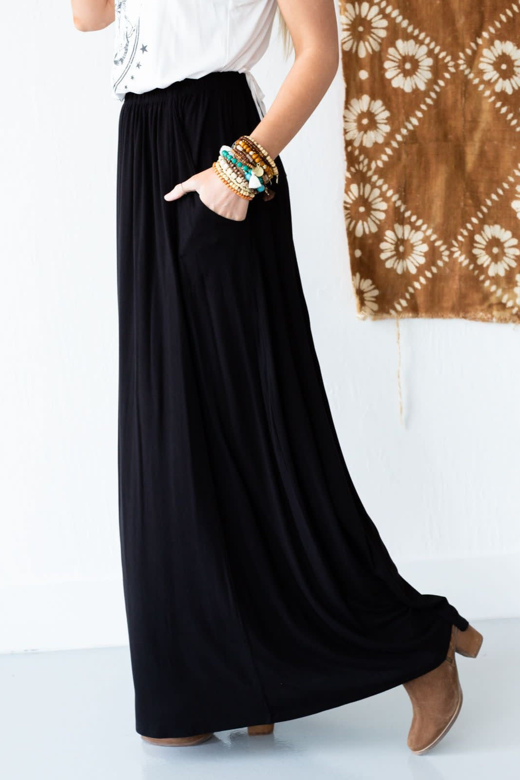 The Perfect Pocketed Maxi Skirt - Women's Size XL, Black - Three Bird Nest The Perfect Pocketed Maxi Skirt - Women's Size XL, Black - Three Bird Nest