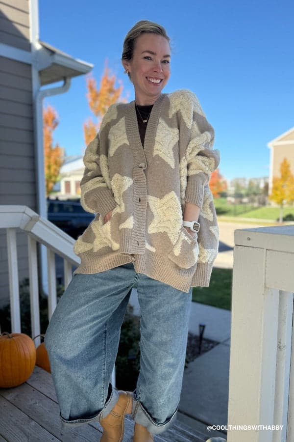 Wrapped In Stars Oversized Cardigan - Taupe – Bucketlist