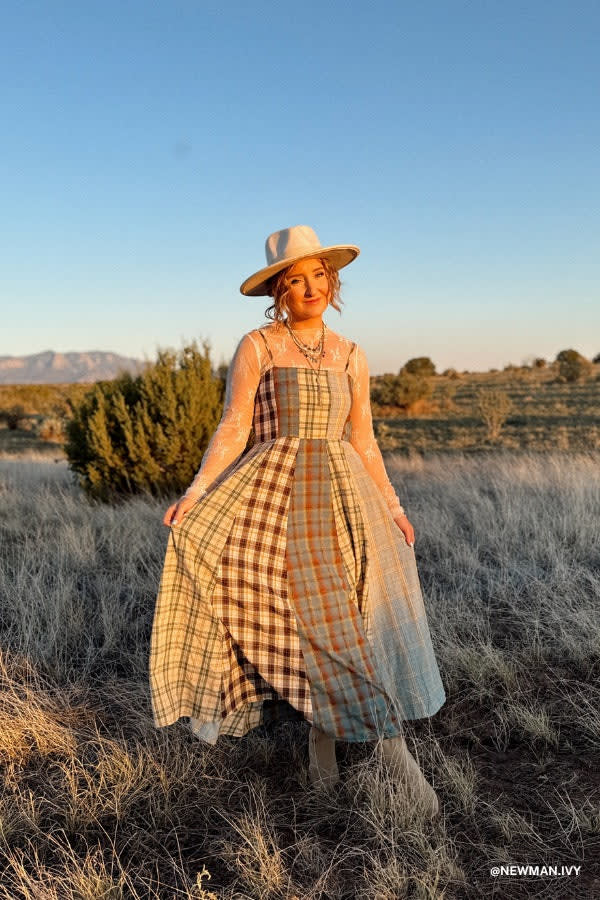 Western Charm Checkered Dress - Mint – Guangzhou Starry Clothing
