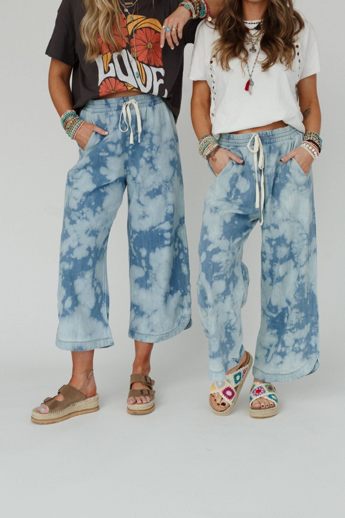 The Nest So Comfy Wide Leg Denim Pant - Bleach Dye Denim – CY Fashion