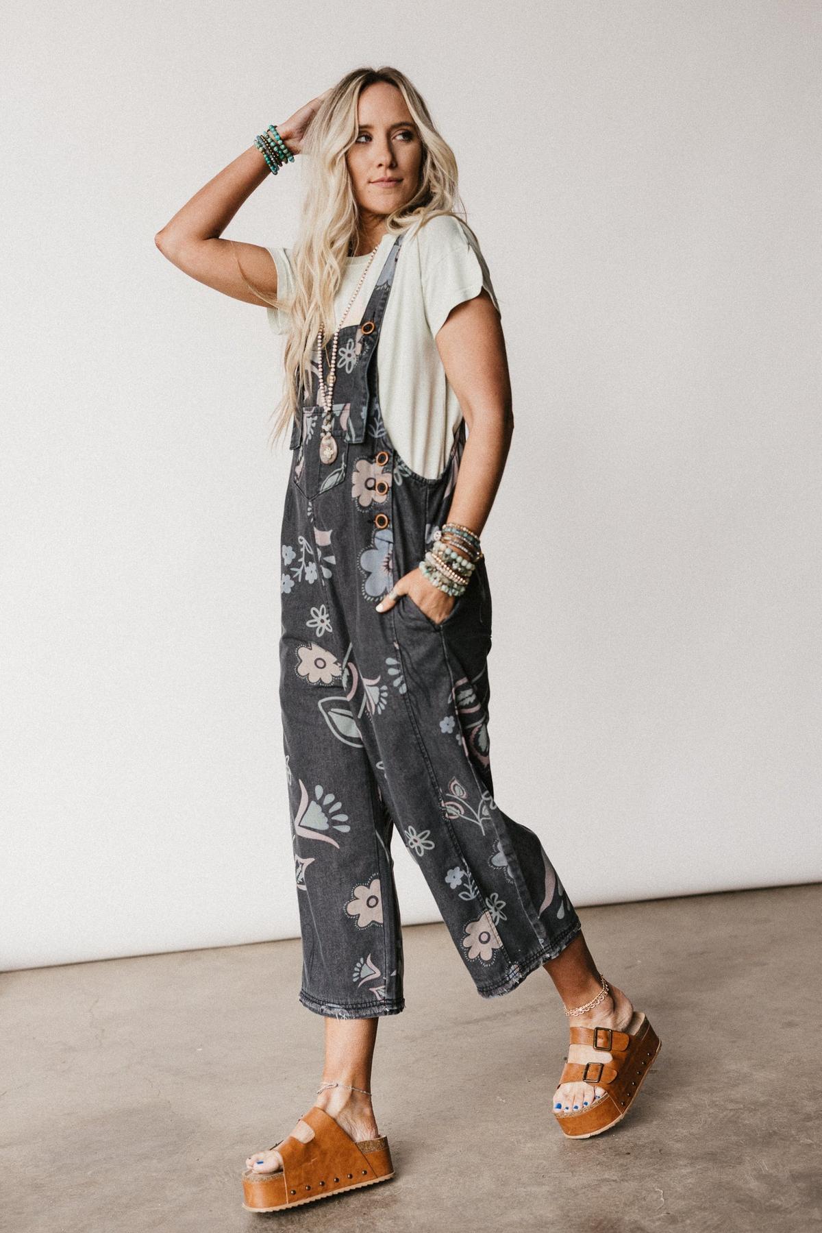 ロンパース・カバーオール houceonthehill Overalls (Flower) Bonnet
