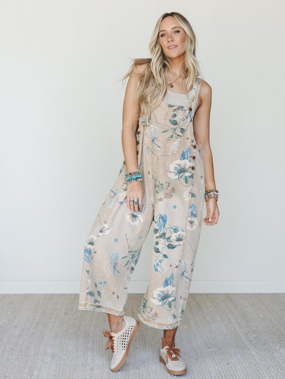 High Hopes Slouchy Denim Overalls - Mocha – Easel