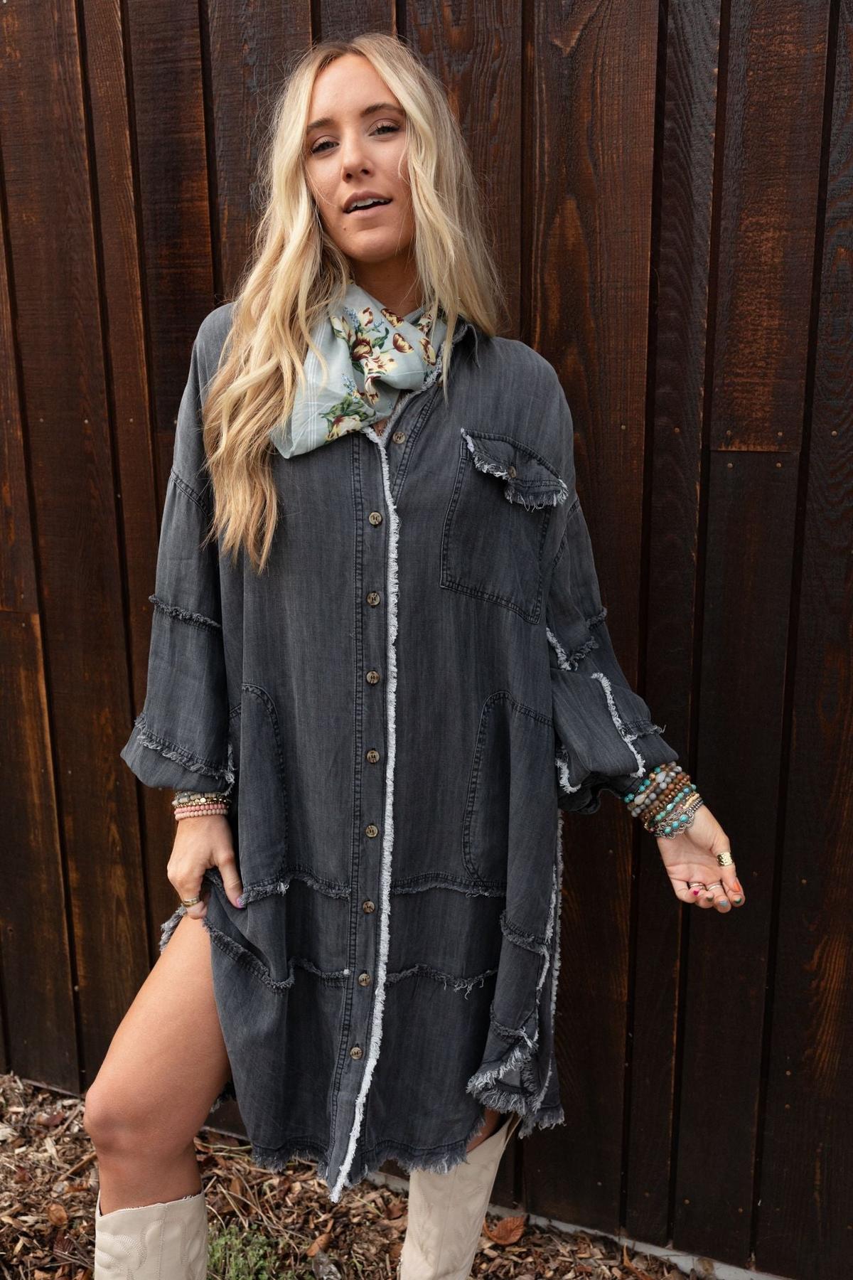 designer linen dress Maxi AGRA in White neck back. SID-ED20950BK La Bohème Girls Denim Shirt Size:XXXL - 18