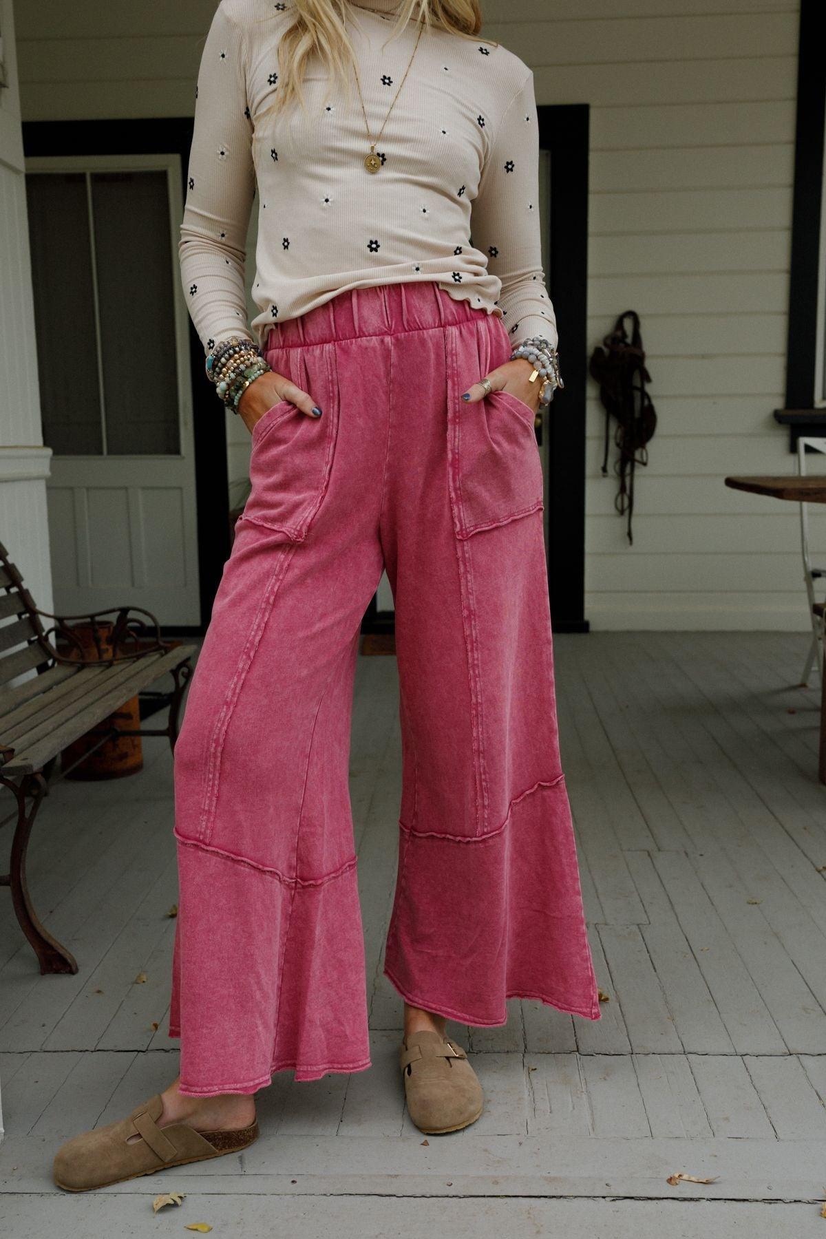 The Nest Sunset Shore Wide Leg Pants - Rose Petal – Mittoshop