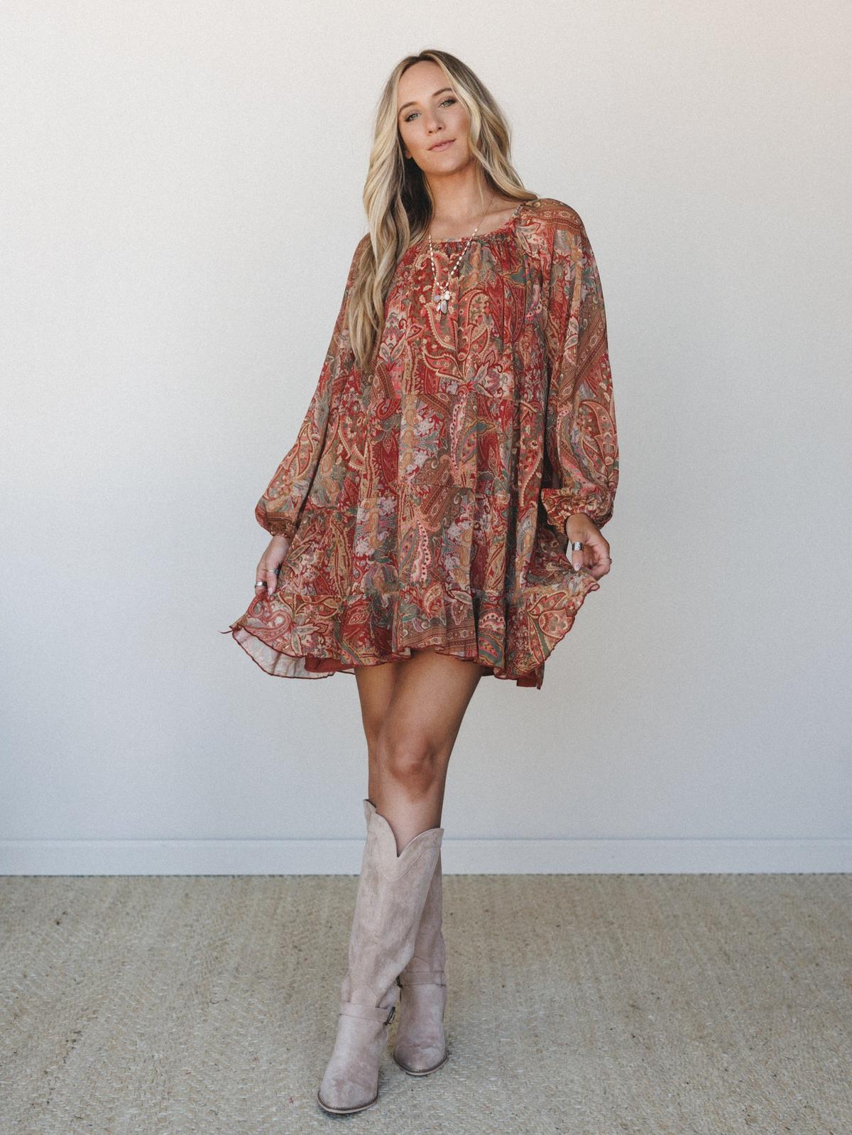 knee length boho dresses Fall green suit