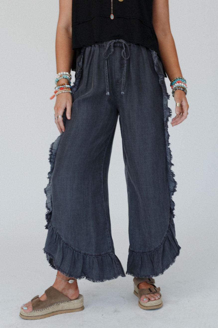 Drift Wave Ruffle Wide Leg Pants – Three Bird Nest