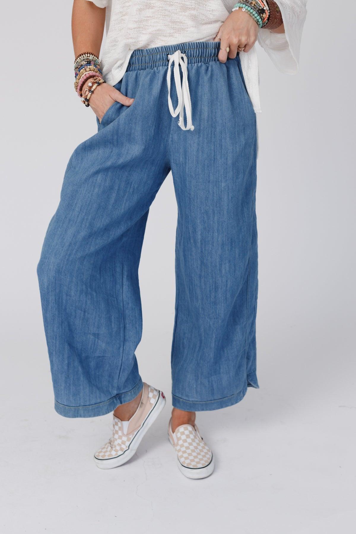 So Comfy Wide Leg Denim Pant - Denim – CY Fashion