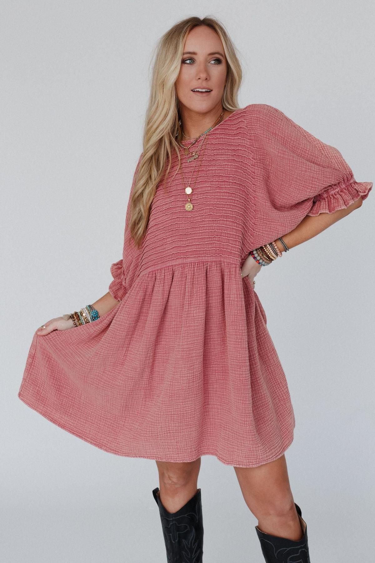 Quinn Puff Sleeve Mini Dress – Three Bird Nest