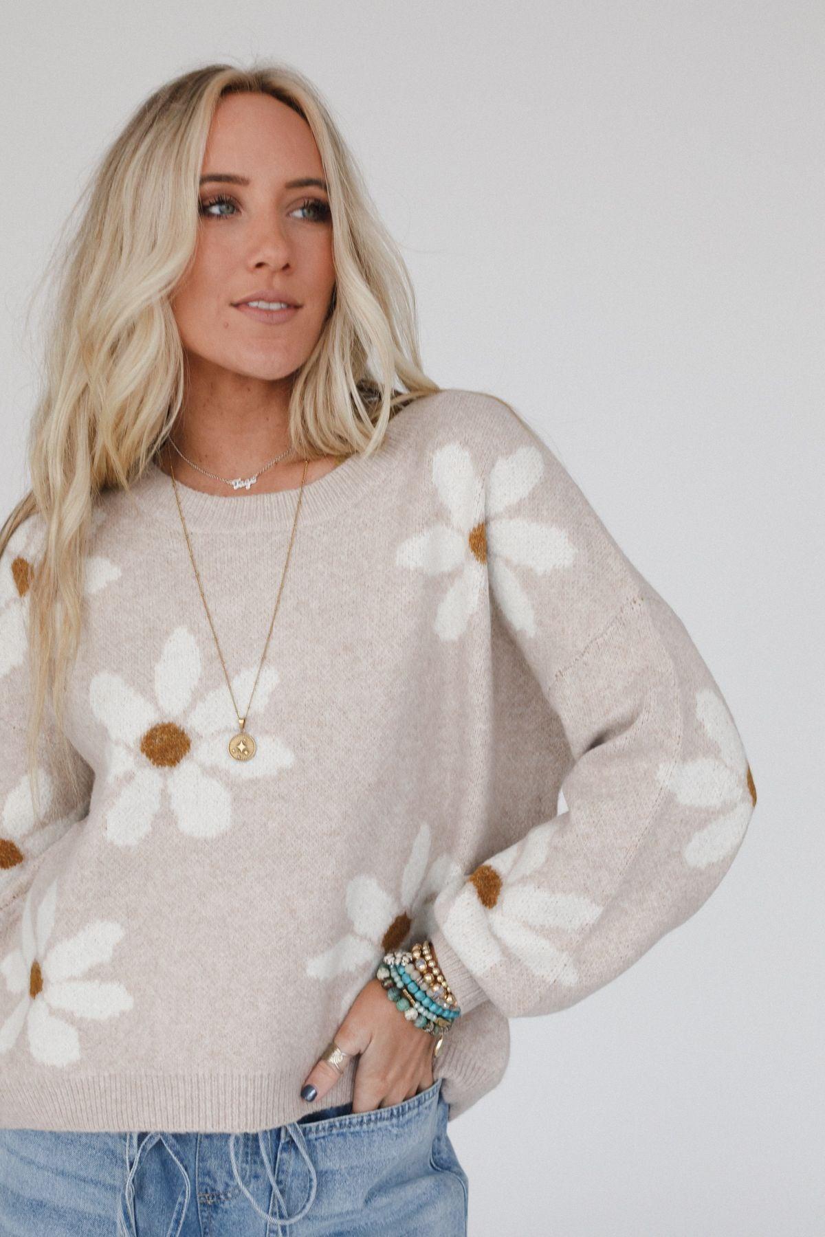 Daisy Path Sweater - Beige – Miracle