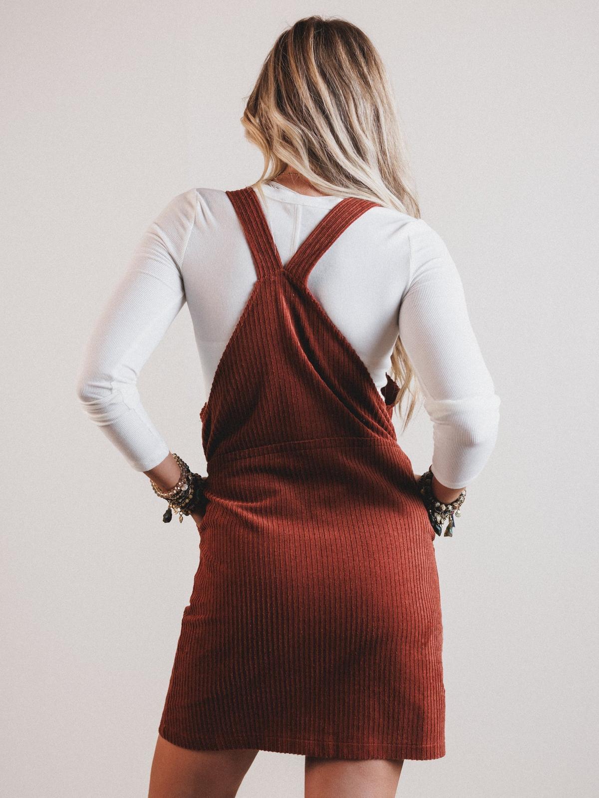 brown corduroy overall dress outfit Nicole Women's Sweetheart Neckline Dress no harsh detergents/bleach Color:Stellar February 2020