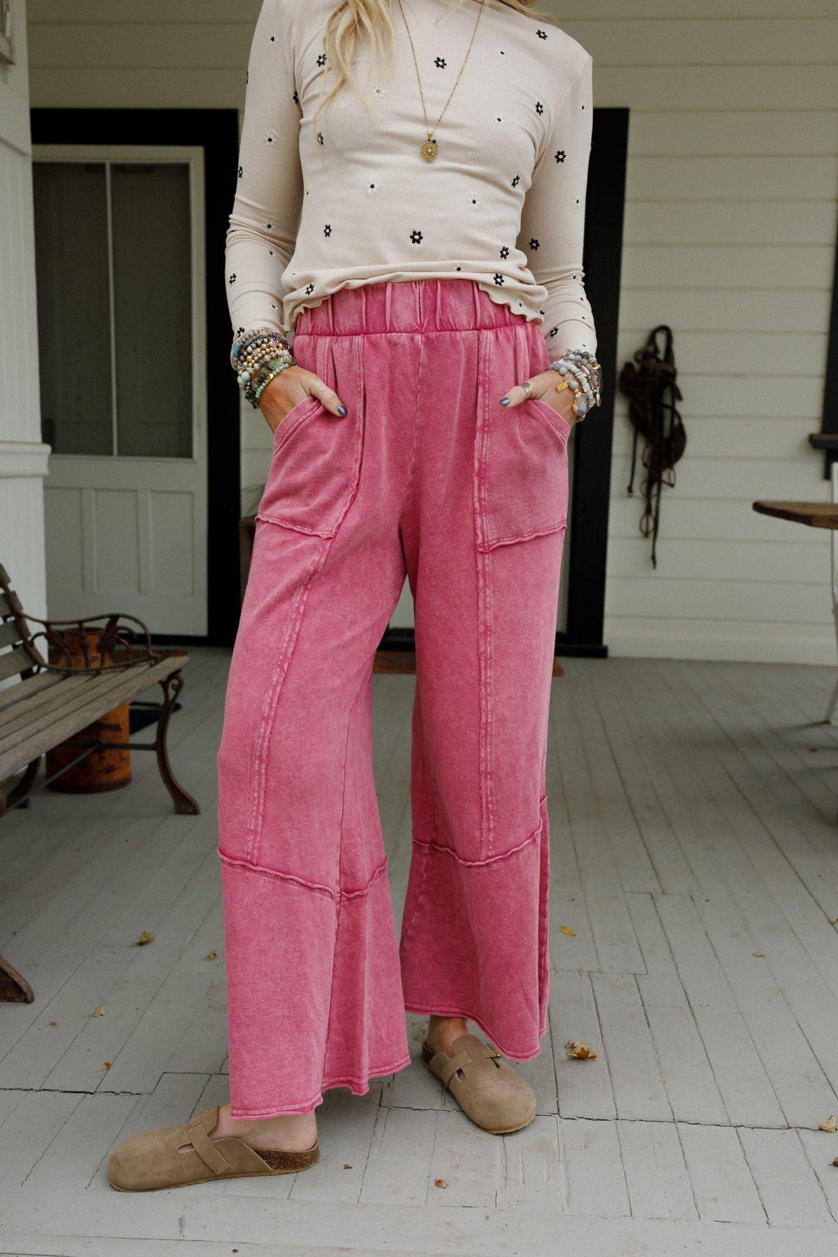 The Nest Sunset Shore Wide Leg Pants - Rose Petal – Mittoshop