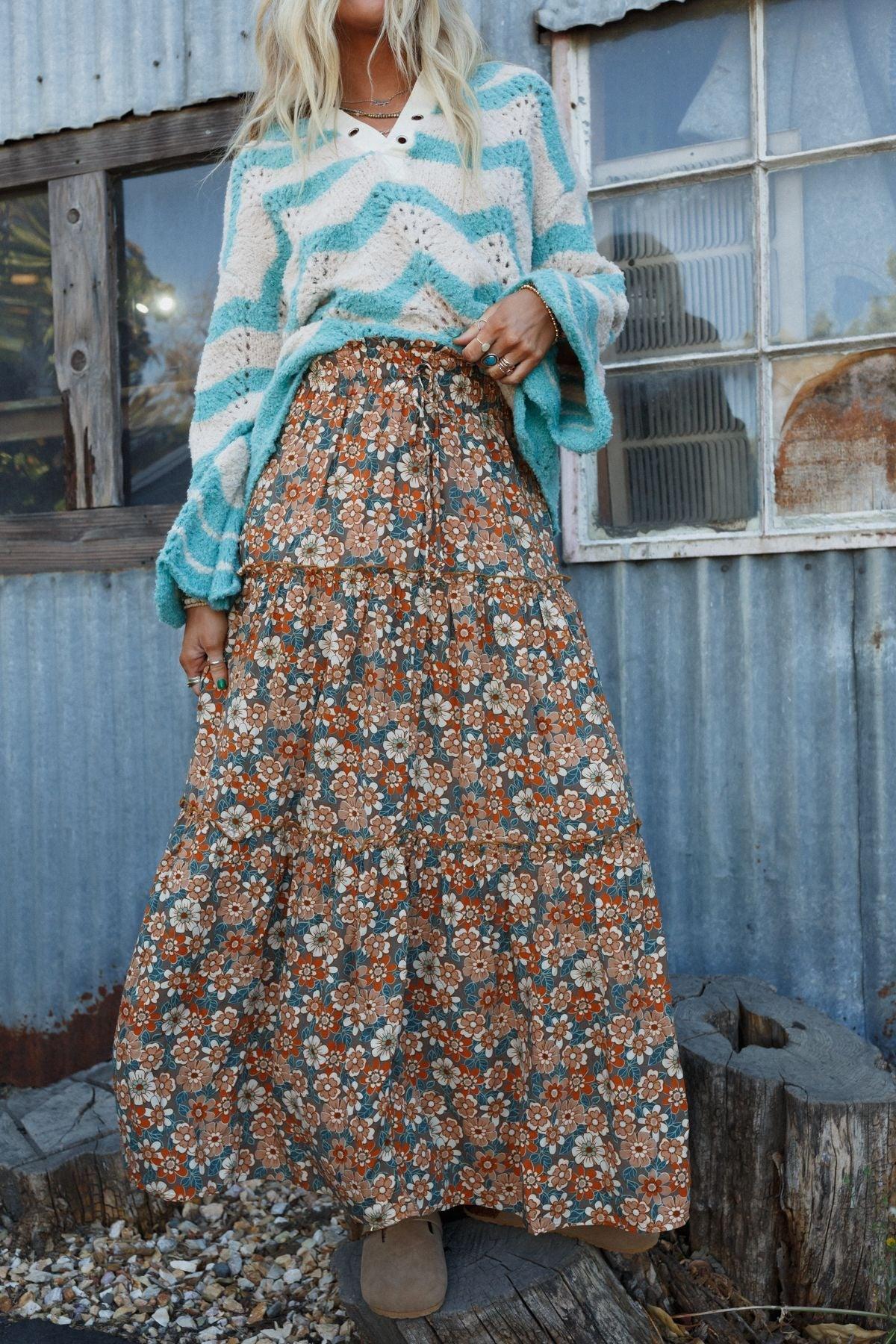 The Nest Daisy Rain Maxi Skirt - Fog Nude – CY Fashion