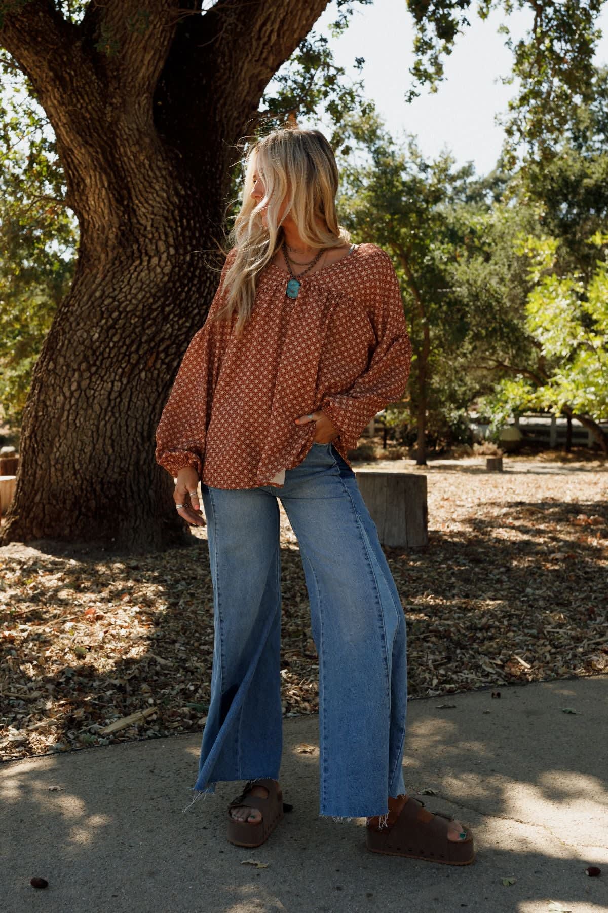 The Nest Kendrix Printed Top - Ginger – CY Fashion
