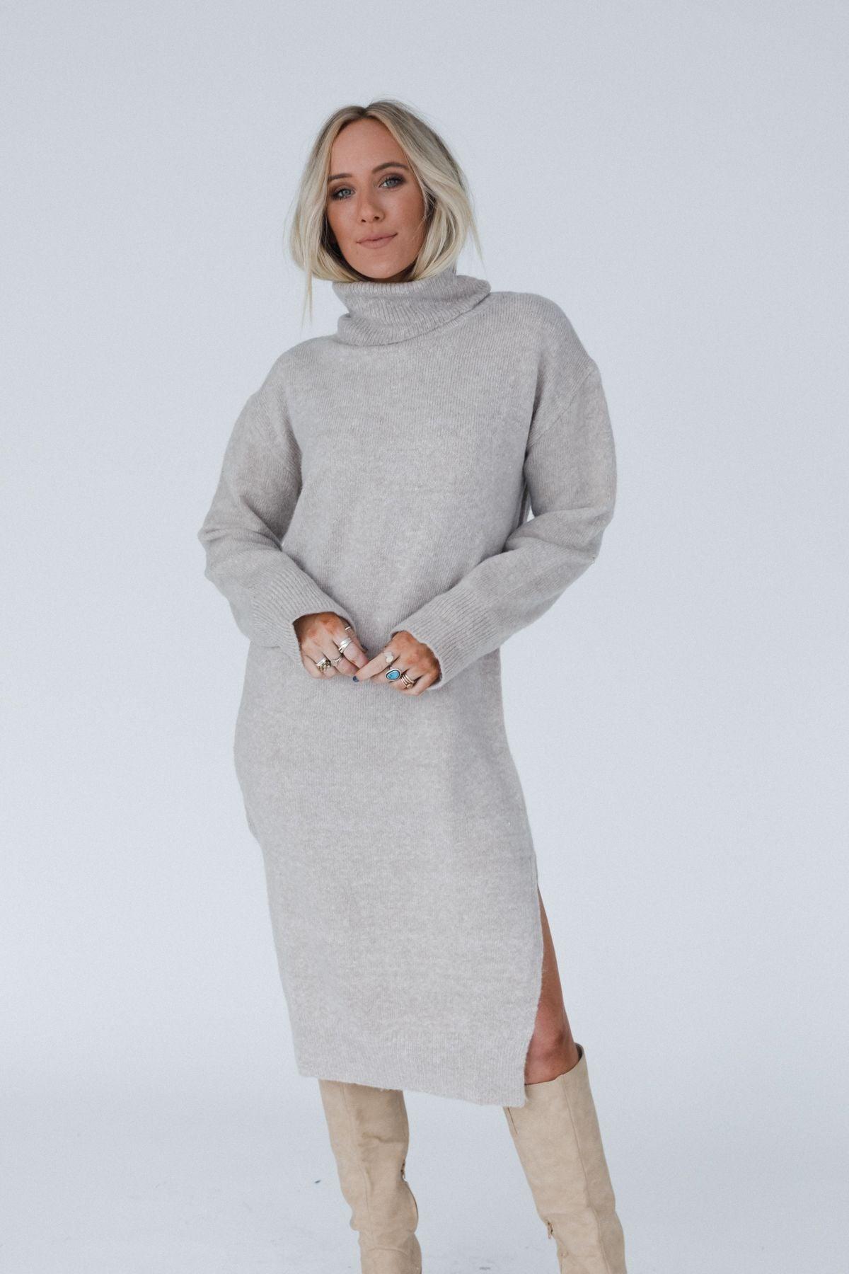 oatmeal knit dress Rustic Grace Sweater - Oatmeal- Size M/L Tulle prom dresses