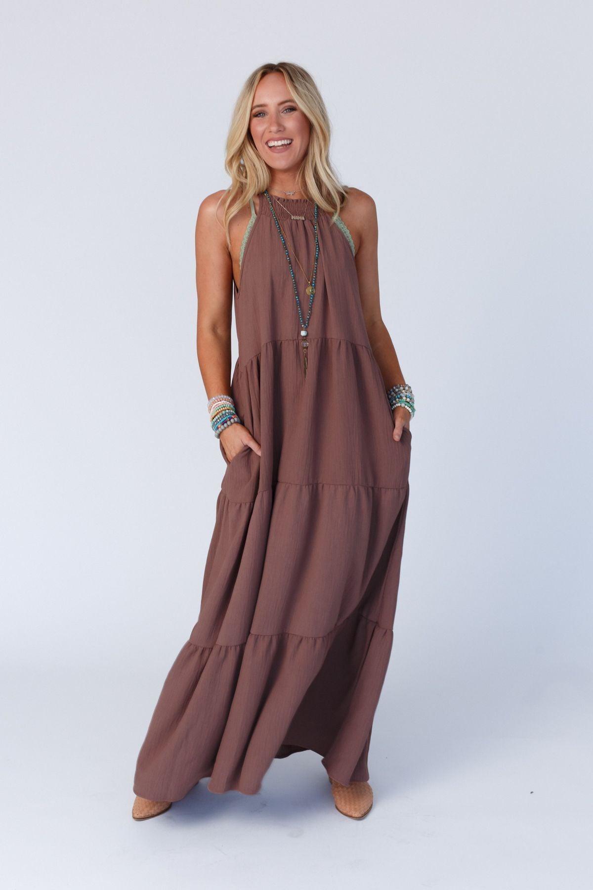 The Nest Scarlett Baby Waffle Tiered Maxi Dress – Three Bird Nest