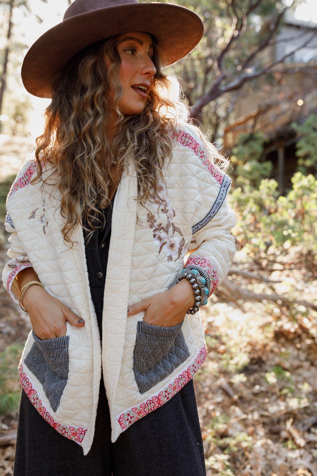 ジャケット・アウター eaphi patchwork embroidery lace jacket Adeline Embroidered Jacket - Cream – POL Clothing