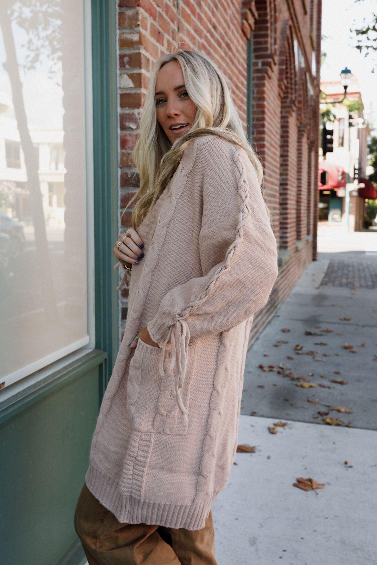 Sunset Snuggle Cardigan - Khaki – Leto Accessories