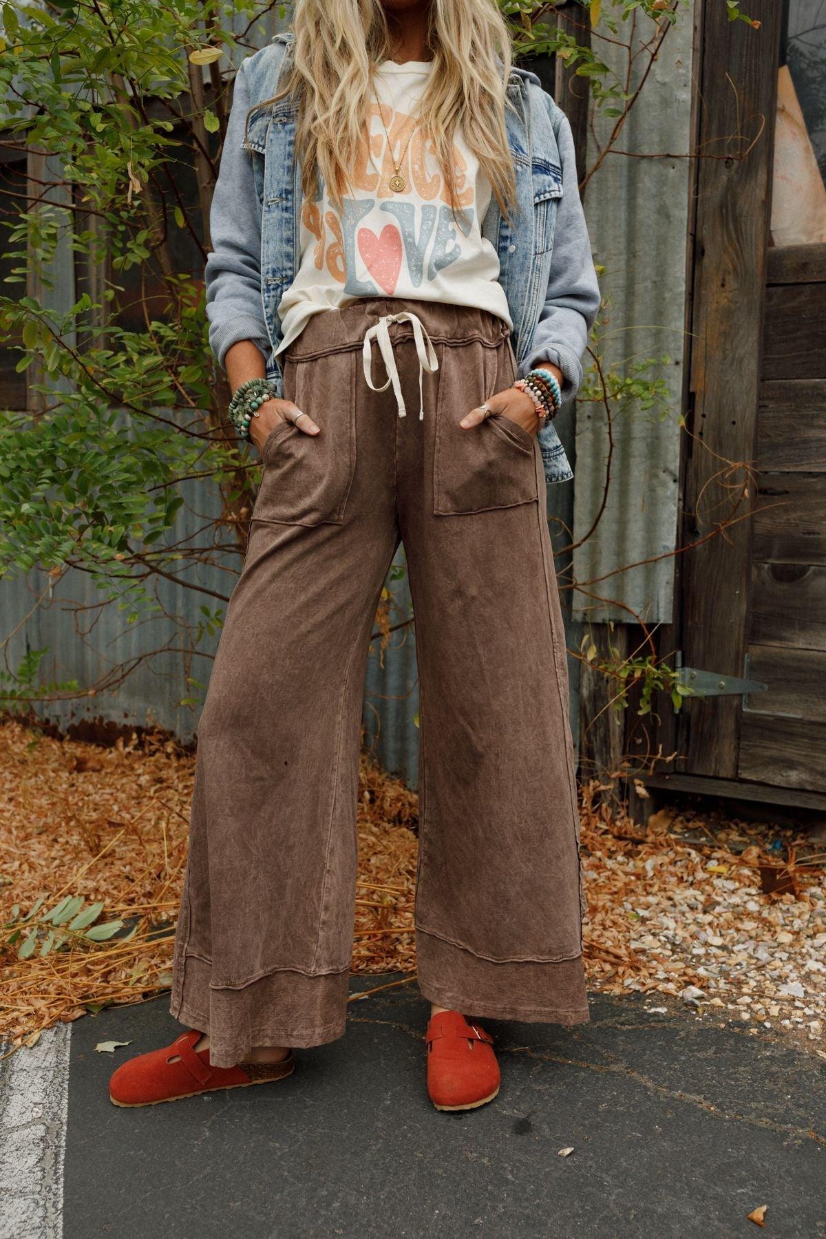 The Nest Heaven Sent Wide Leg Pant - Mocha – CY Fashion