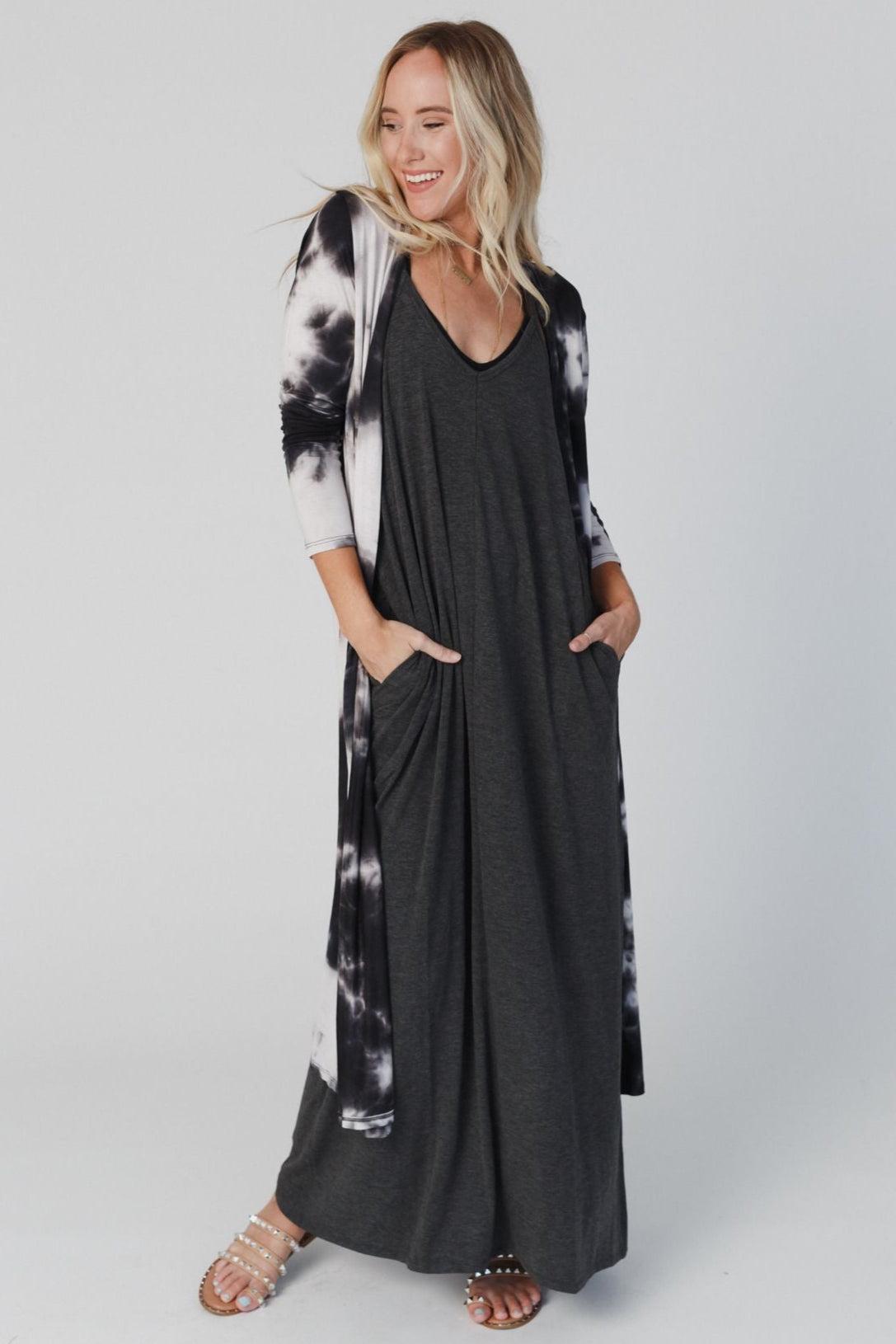 My Go To Duster Cardigan - Black Tie Dye – Hailey Apparel