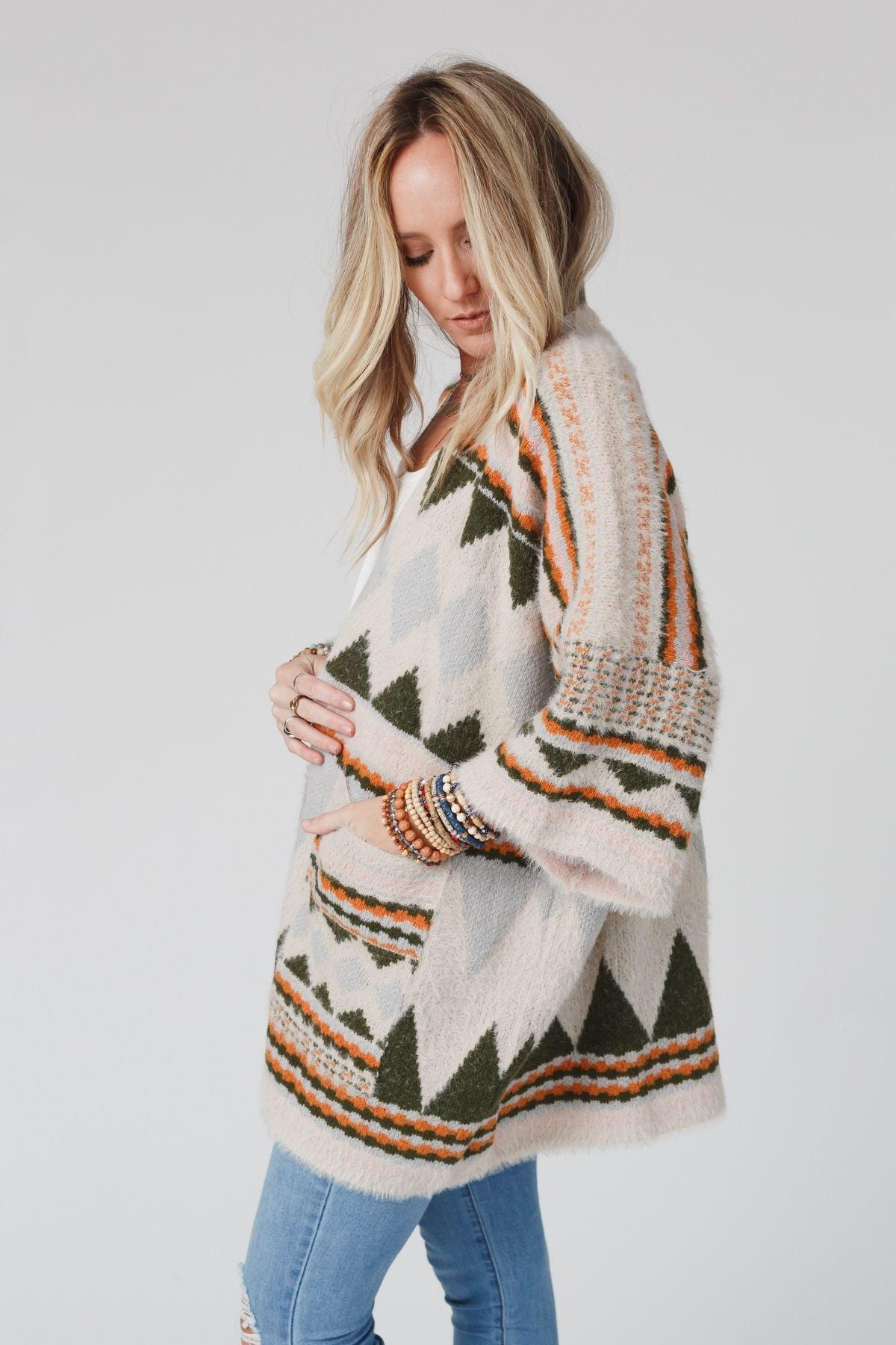 Keep It Up Oversized Cardigan - Olive – Leto Accessories