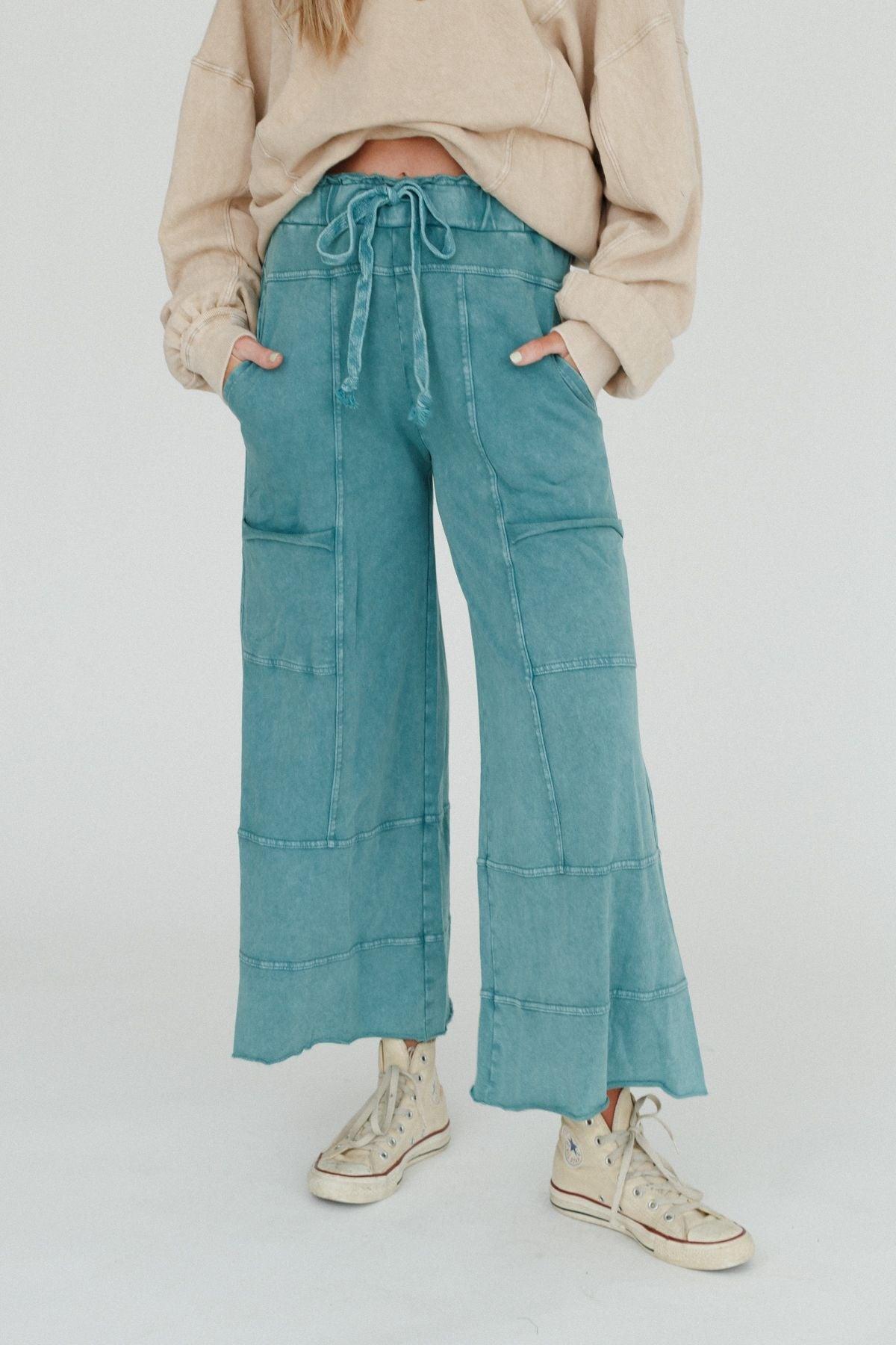 Lucky One Wide Leg Pant - Teal – Easel