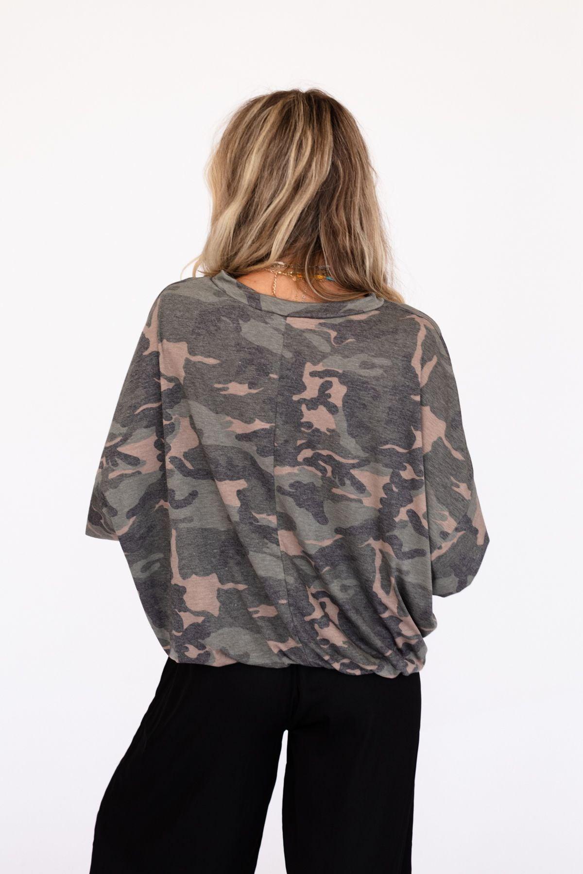 Here For Camo Top - Olive – Fantastic Fawn