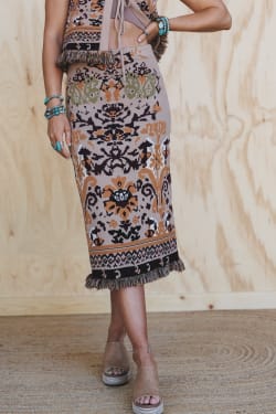Desert Shine Fringe Skirt