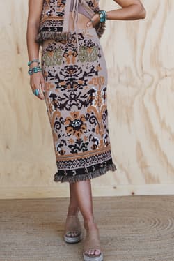 Desert Shine Fringe Skirt
