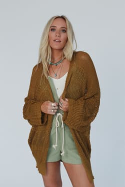 Brenden Knit Netted Cardigan