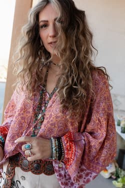The Nest Lani Border Print Top