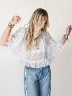 Bianca Sheer Ruffle Blouse