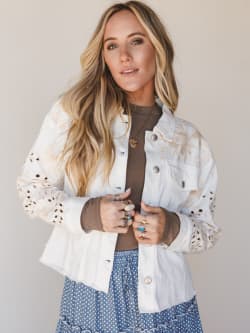 Spring Fleur Eyelet Embroidered Jacket