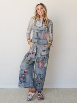 Perfectly Patched Denim Overalls