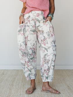 The Nest Nora Gathered Barrel Denim Pant
