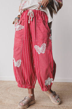 Winged Wanderer Patchwork Barrel Pants