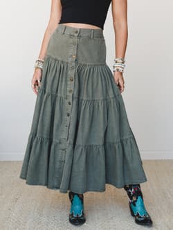 Country Mart Tiered Maxi Skirt